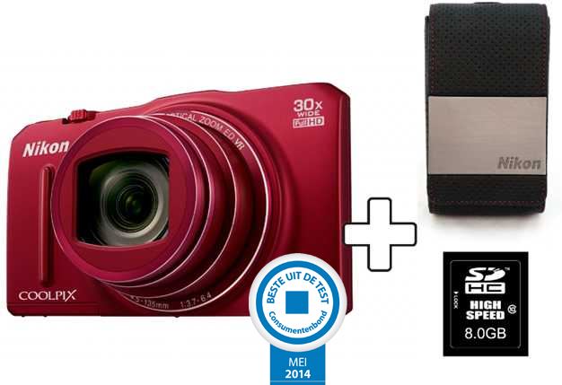 Nikon CoolPix S9700 rood