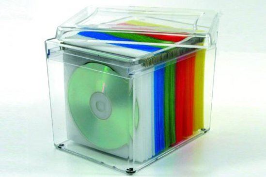 vdd CD / DVD opbergsysteem - opbergbox voor 120 CDs / DVDs of Games incl. leuke rainbow opberghoesjes