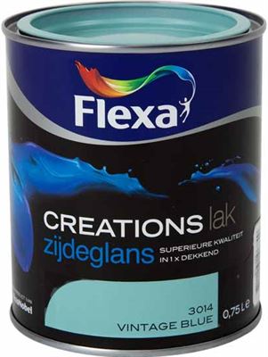 FLEXA Creations - Lak Zijdeglans - - Vintage Blue - 750 ml verf kopen? | Kieskeurig.nl | helpt je kiezen