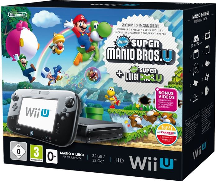 Nintendo Wii U 32GB / zwart / Mario + Luigi Premium Pack