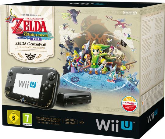 Nintendo Wii U Premium + The Legend of Zelda: The Wind Waker HD Edition 32GB / zwart / The Legend of Zelda: The Wind Waker HD