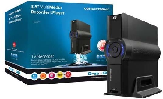 Conceptronic Grab'n'GO 3.5” Multi Media Recorder&Player, 500GB 500 GB