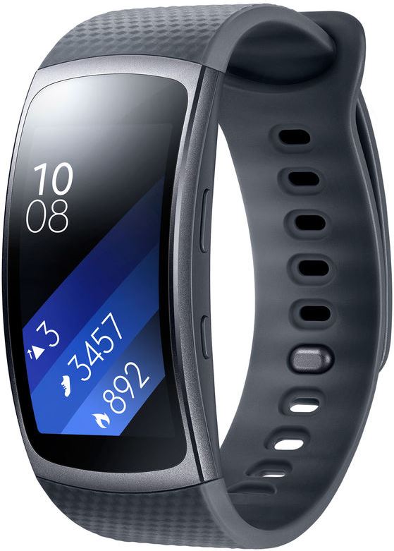 Samsung Gear Fit2 Grijs - L zwart