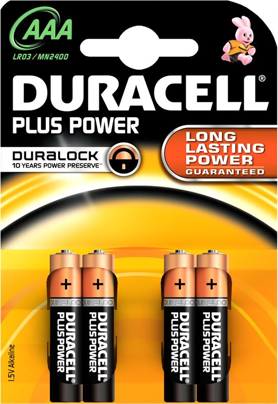 Duracell AAA Plus Power batterijen (4 stuks)