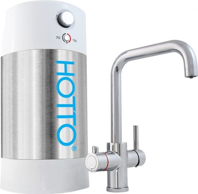Hotto Quadro Kokend Waterkraan - U-uitloop - Inclusief boiler - Chroom