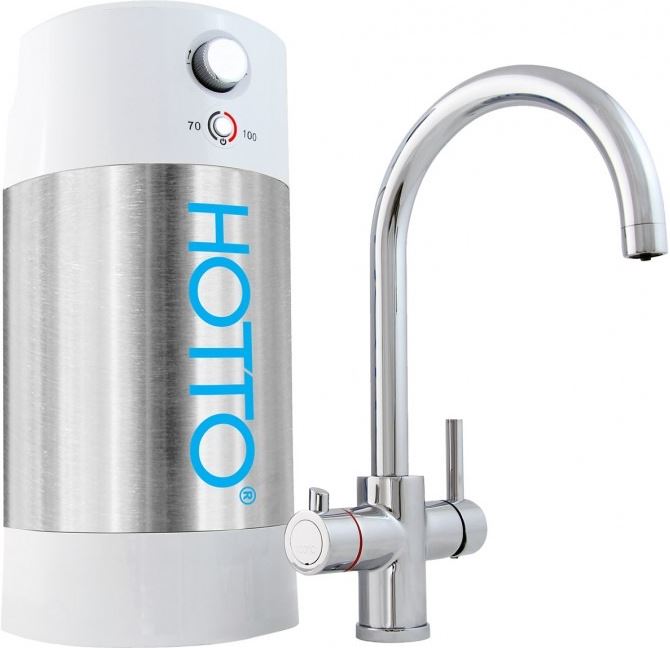Hotto Arco Kokend Waterkraan - C-uitloop - Inclusief boiler - Chroom