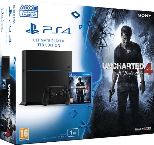 Sony PlayStation 4 Slim 1TB / zwart / Uncharted 4: A Thief's End