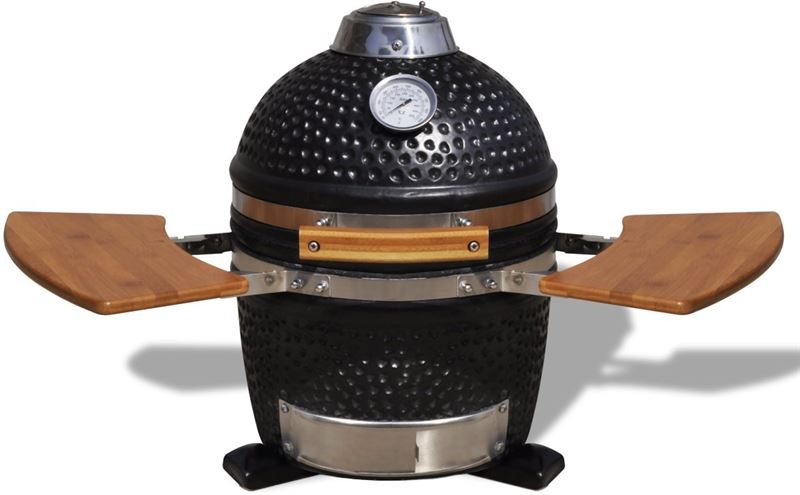 vidaXL Kamadobarbecue houtskool barbecue / zwart / rond