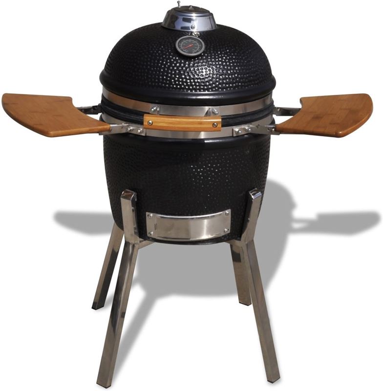 vidaXL Kamado barbecue grill smoker keramisch 81 cm zwart vidaXL Kamado barbecue grill smoker keramisch 81 cm zwart