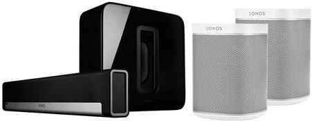 Sonos Playbar met 2x Play:1 en Sub Draadloos muzieksysteem Wit/zwart