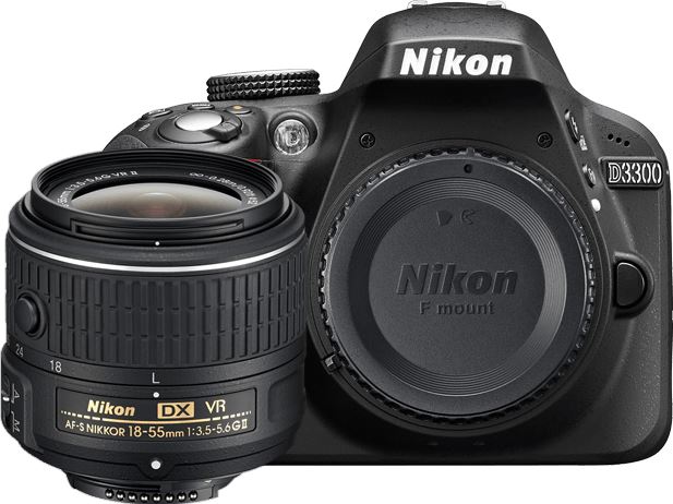 Nikon D3300 + AF-S DX NIKKOR 18-55mm zwart