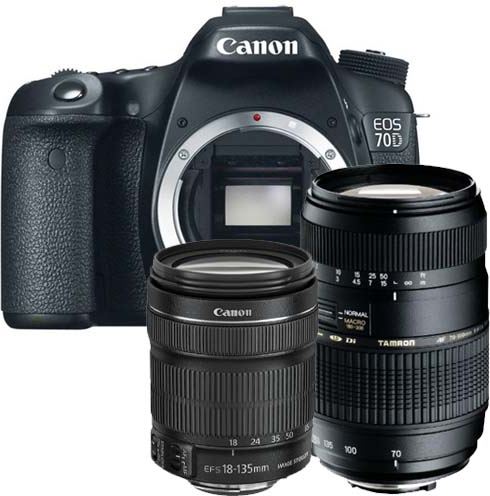 Canon EOS 70D + 18-135mm iS STM + Tamron 70-300mm Di LD Macro