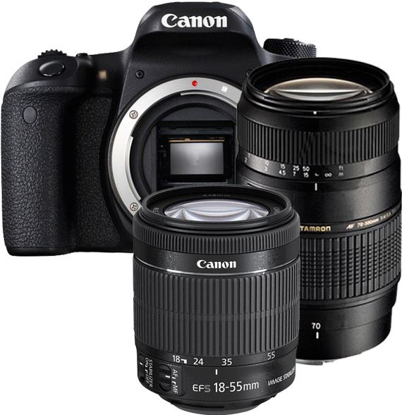 Canon EOS 77D + 18-55mm iS STM + Tamron 70-300mm Di LD Macro