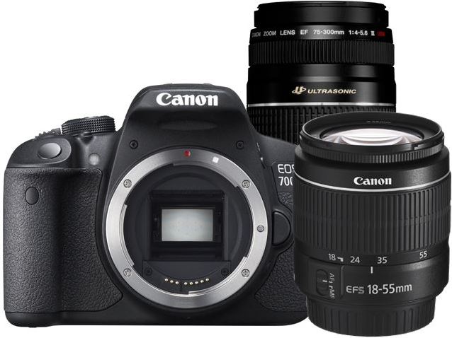 Canon EOS 700D + 18-55mm DC III + 75-300mm USM III