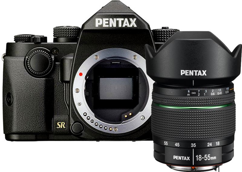 Pentax KP zwart + 18-55mm F/3.5-5.6 zwart SMC DA L WR *