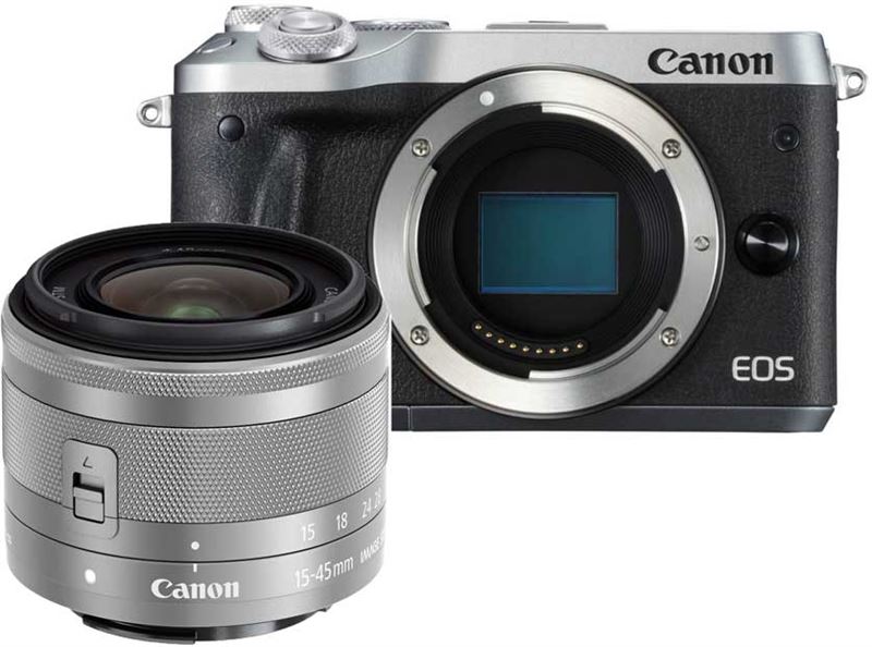 Canon EOS M6 zilver + 15-45mm IS STM zilver