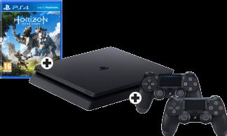 Sony PlayStation 4 (Slim) 1 TB + 2 controllers + Horizon: Zero Dawn