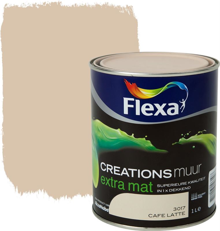 Het spijt me Toevoeging Wijzer FLEXA Creations muurverf cafe latte extra mat 1 liter | Prijzen vergelijken  | Kieskeurig.nl