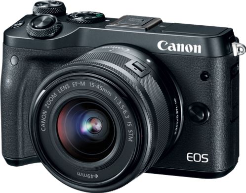 Canon EOS M6 + EF-M 15-45mm IS STM + EF-M 55-200mm IS STM zwart