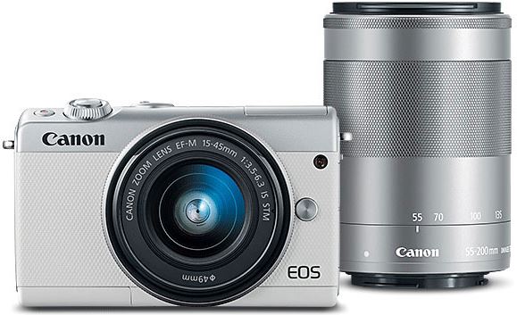 Canon EOS M100 + 15-45mm IS STM + 55-200mm IS STM wit
