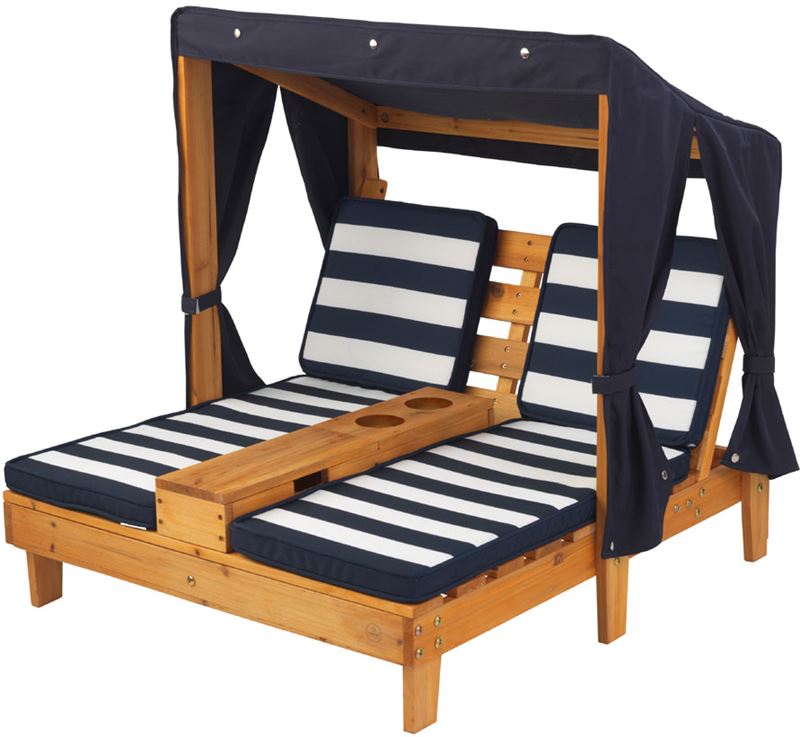Nacht Identificeren Outlook KidKraft ® Tweepersoons chaise longue met bekerhouders - honingkleur met  blauwe en witte strepen tuinset kopen? | Kieskeurig.be | helpt je kiezen