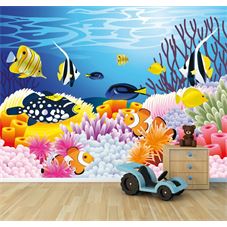 Schilderij24.nl fotobehang leven in de zee cartoon ... Hoe moet ik behangen