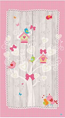 Wonderbaar lief! - Fotobehang - Vogeltjesboom - Meisjes - Roze - 270x150 cm LX-12