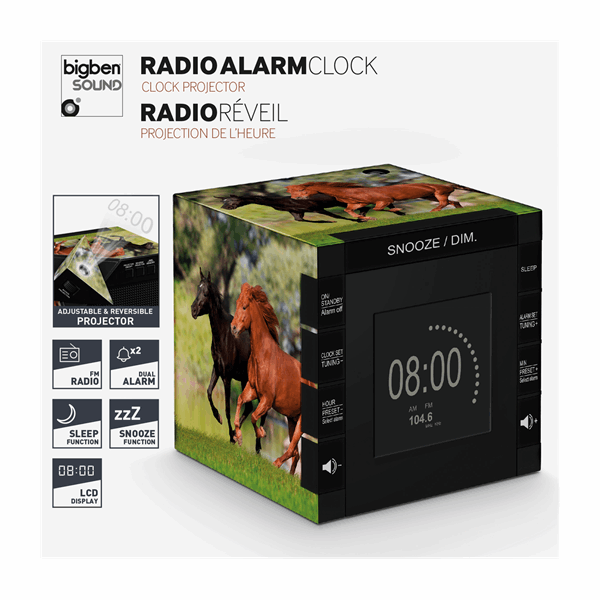 strijd voorkomen Oeps BigBen Wekkerradio met tijdprojectie met paarden | Vergelijk alle prijzen