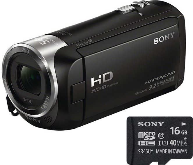 Sony HDR-CX240EB zwart + GRATIS 16GB Geheugenkaart