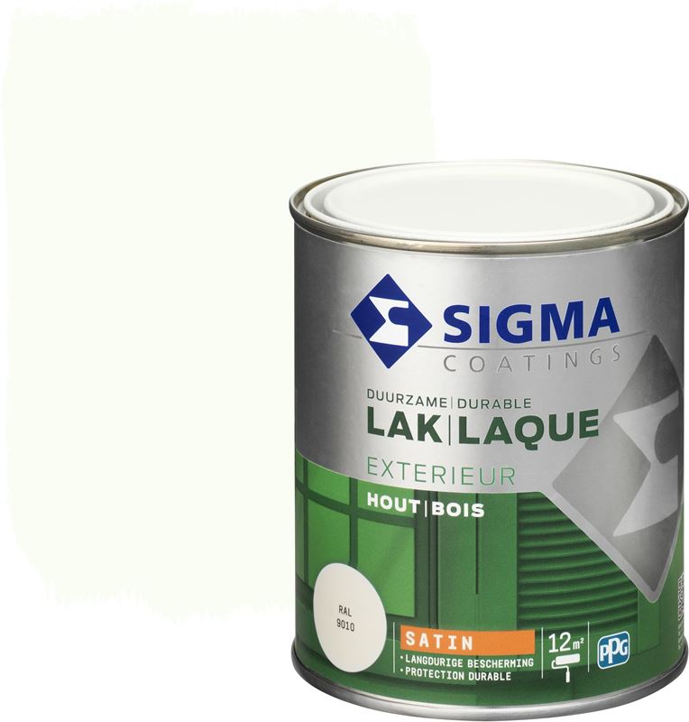 Sigma lak exterieur 9010 zuiverwit zijdeglans 750 ml