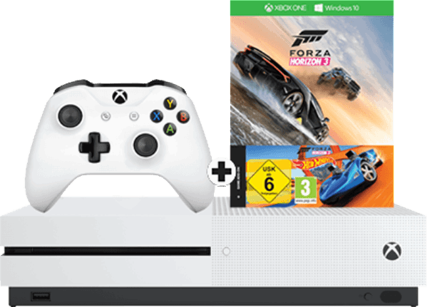Microsoft Xbox One S 1TB / zwart, wit / Forza Horizon 3