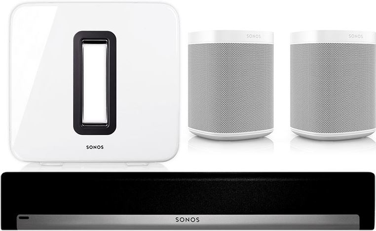 Sonos PLAYBAR + SUB - Wit + 2x One - Wit