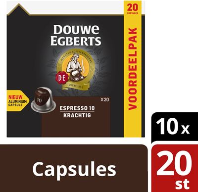 schild Monumentaal Aannemer Douwe Egberts Espresso Krachtig koffiecapsules - 10 x 20 cups - voordeelpak  koffiecups kopen? | Kieskeurig.nl | helpt je kiezen
