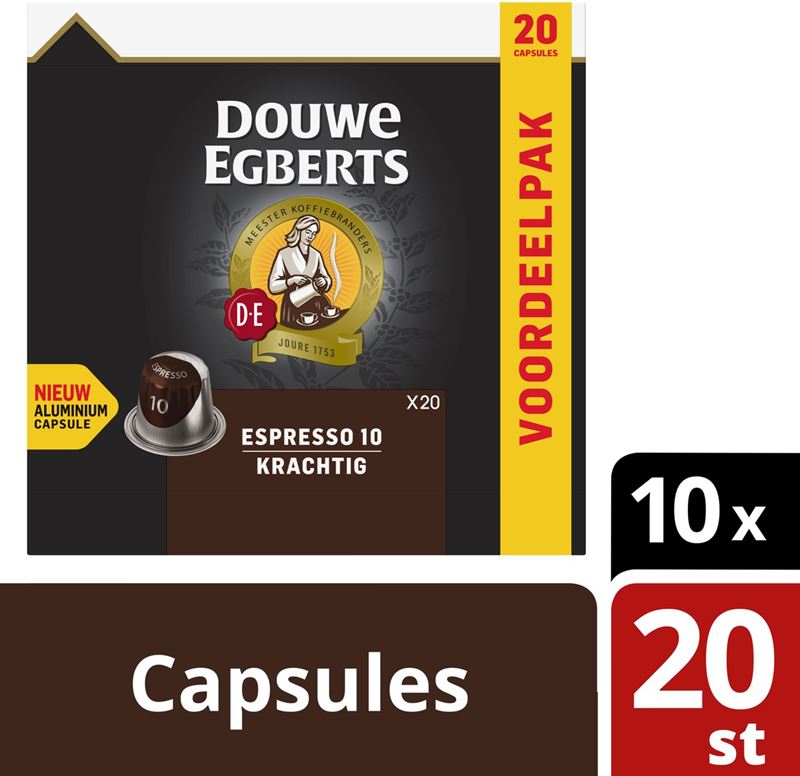 Danser vanavond nederlaag Douwe Egberts Espresso Krachtig koffiecapsules - 10 x 20 cups - voordeelpak  | Prijzen vergelijken | Kieskeurig.nl