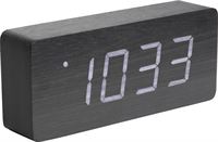 Karlsson Alarm clock Tube black veneer white LED