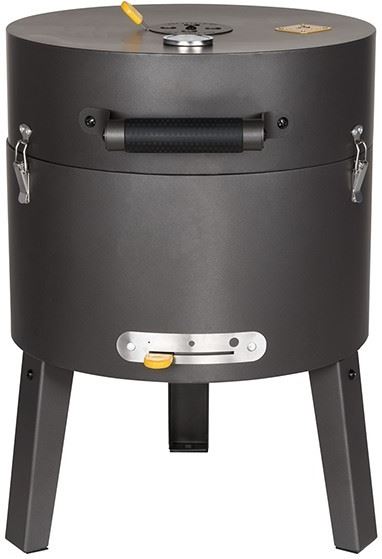 Boretti Tonello houtskoolbarbecue houtskool barbecue / zwart, grijs / staal / rond