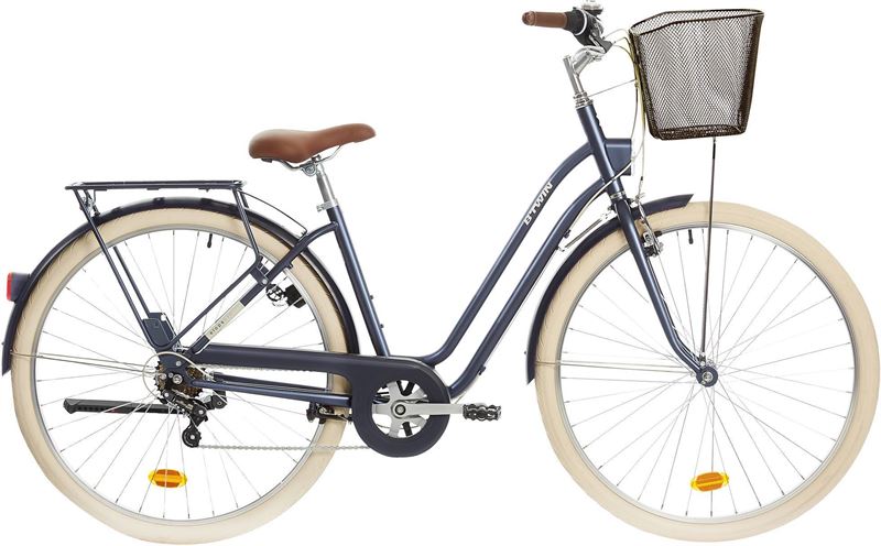 B'TWIN Stadsfiets Elops 520 Laag Frame - Damesfiets Met Transportrek En ...