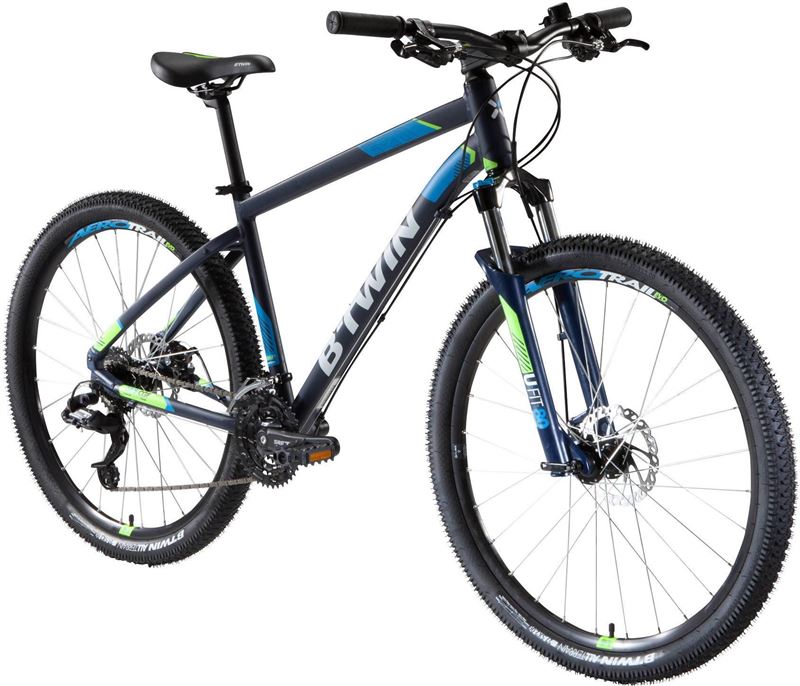 B'TWIN MTB ST 520 27.5" SRAM X3 3x8-speed mountainbike blauw, geel / heren