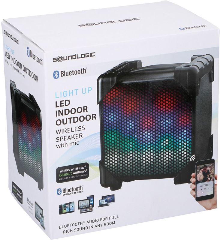 Soundlogic Draadloze Led Speaker - Indoor & Outdoor - Zwart - Bluetooth zwart