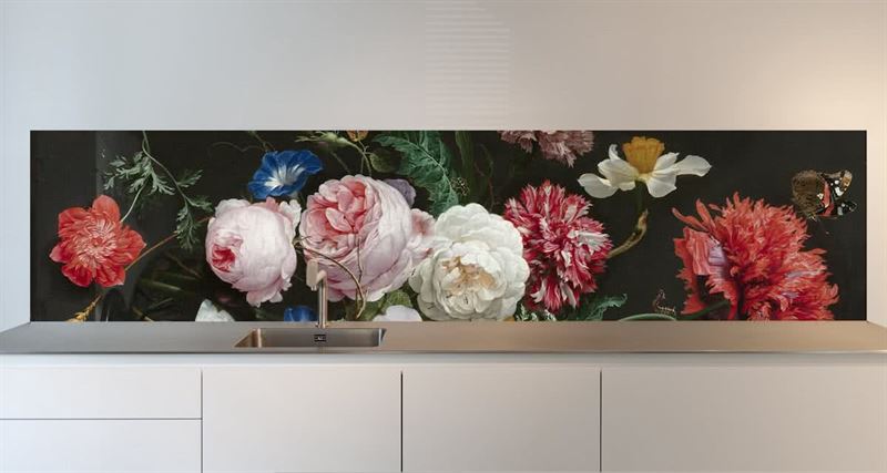 SoWhat-design Keuken achterwand: stilleven met bloemen 305 x 70 cm