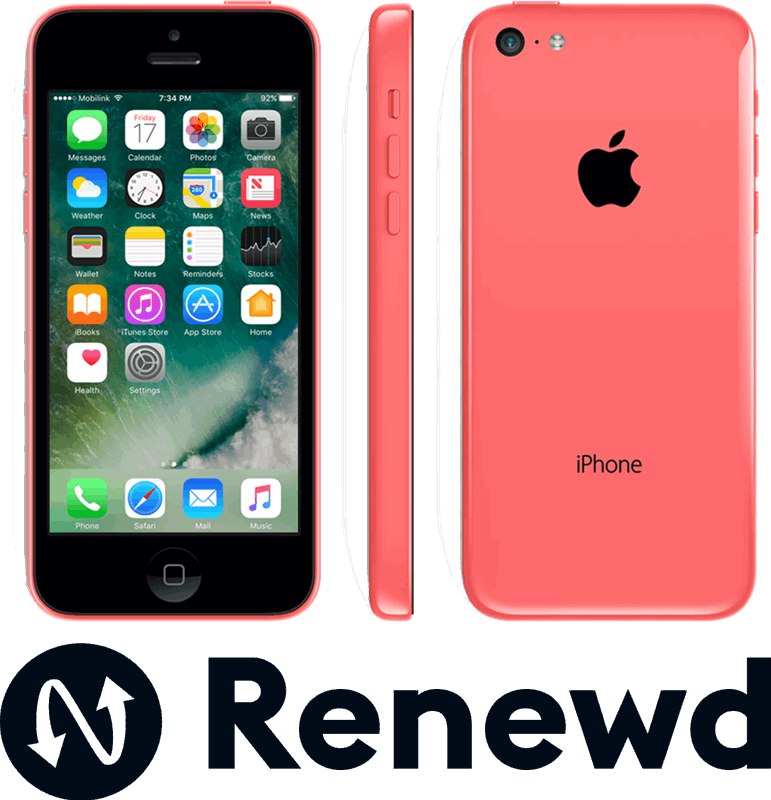 Renewd Apple iPhone 5C refurbished - 16GB Roze 16 GB / roze / refurbished