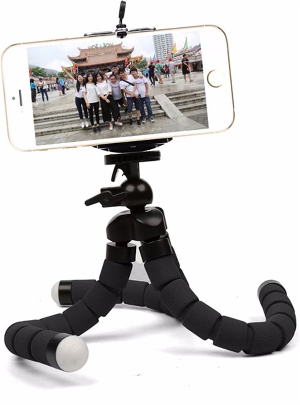 Saizi Gratis verzenden Flexible Octopus Bubble Tripod houder Stand Mount voor mobiele telefoon (Iphone 6s / 7 Samsung S8 / / S6 ) / Digital Camera(zwart) / Action Camera camera