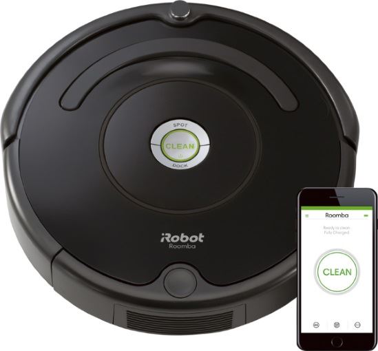 iRobot Roomba 671 Saugroboter (hohe Reinigungsleistung mit Dirt Detect, reinigt alle Hartböden und Teppiche, geeignet bei Tierhaaren, WLAN-fähig) schwarz zwart