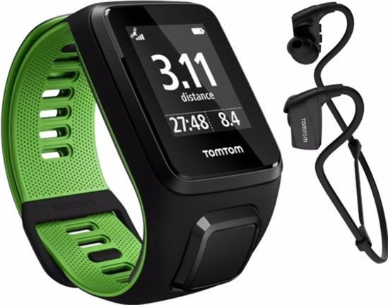 TomTom Runner 3 Cardio + Music + Headphones zwart, groen