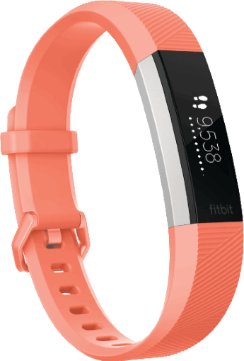 Fitbit Alta HR rood, roestvrijstaal / L