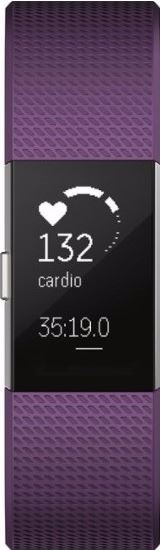 Fitbit Charge 2 zilver, paars / L