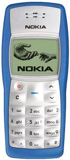Nokia 1100 zwart, blauw