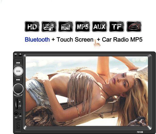 - HD Dubbel din autoradio 7 . Bluetooth USB AUX Handsfree met touchscreen & afstandsbediening