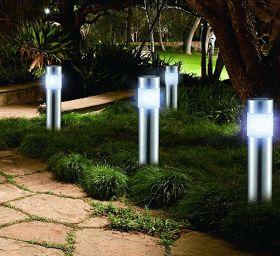LED Lovers Solar LED tuinverlichting set van 4 met lichtsensor RVS tuinlampen zonne-energie draadloos 8-10 branduren 27cm | Prijzen vergelijken | Kieskeurig.nl