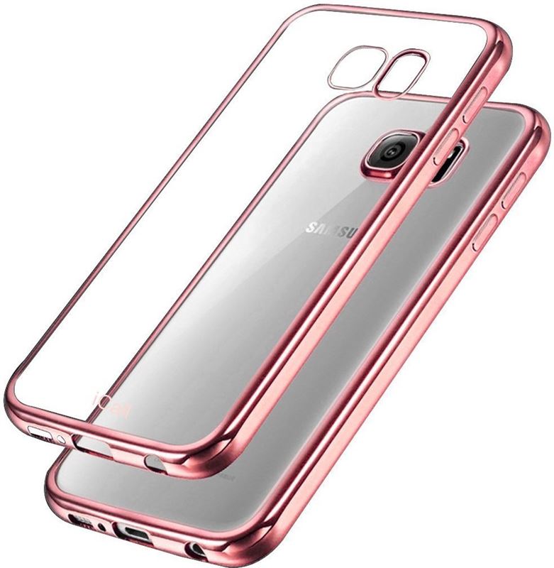 iCall Hoesje Transparant voor Samsung Edge Galaxy S6 Edge Roze Siliconen TPU Hoesje Case Cover Hoes Galaxy S6 Doorzichtig Soft Gel Hoesje Backcover | Prijzen vergelijken | Kieskeurig.nl